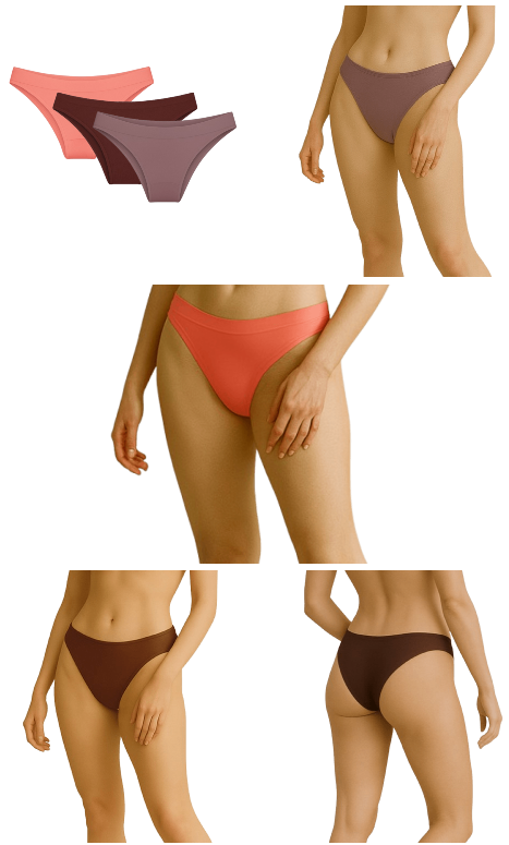 KIT 3 CALCINHAS TANGA HOAHI PREMIUM POLIAMIDA