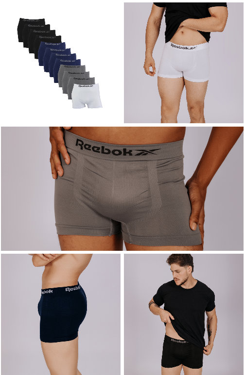 KIT 12 CUECAS BOXER REEBOK CLASSIC MICROFIBRA