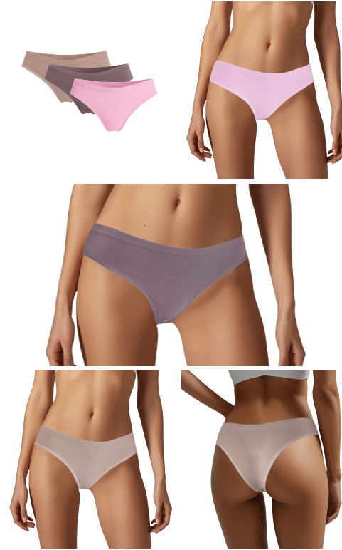 KIT 3 CALCINHAS BIQUÍNI HOAHI ALGODÃO