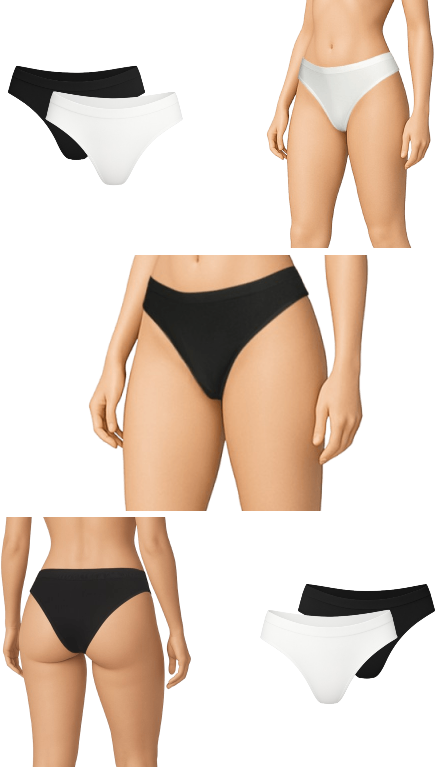 KIT 2 CALCINHAS BIQUÍNI RP BASIC MICROFIBRA