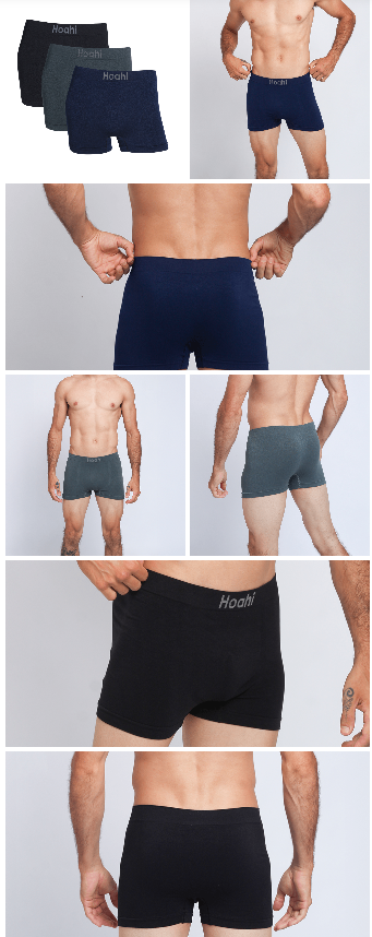 KIT 3 CUECAS BOXER HOAHI PREMIUM POLIAMIDA