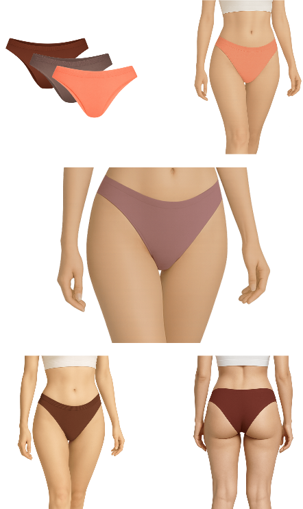 KIT 3 CALCINHAS BIQUÍNI HOAHI PREMIUM POLIAMIDA